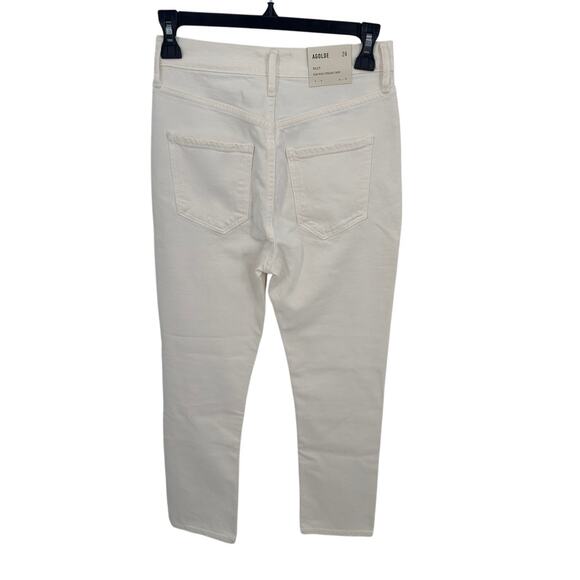 AGOLDE NWT Riley Crop Ankle Denim Jean in White Whip // 24 - Picture 9 of 13